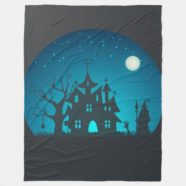 Beängstigendes und lustiges blaues und schwarzes S Fleecedecke (Vorderseite)