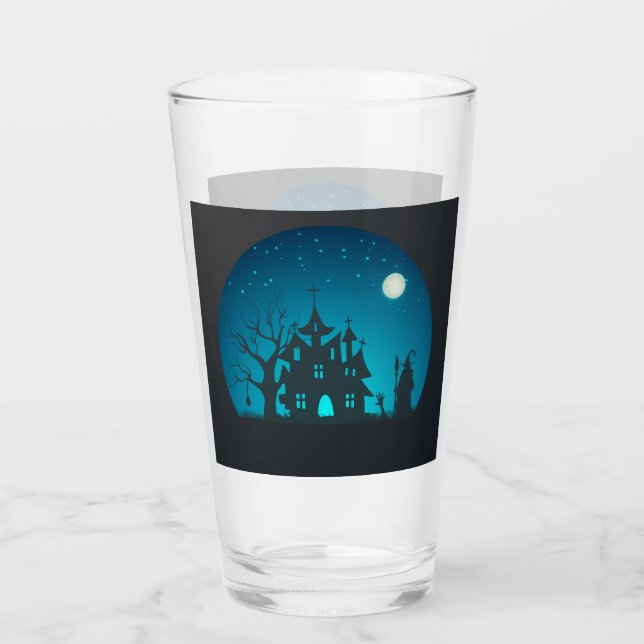 Beängstigendes und lustiges blaues und schwarzes S Glas (Vorderseite)