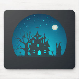 Beängstigendes und lustiges blaues und schwarzes S Mousepad