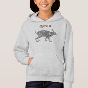 Beängstigendes Vintages Hasen-Skelett Hoodie