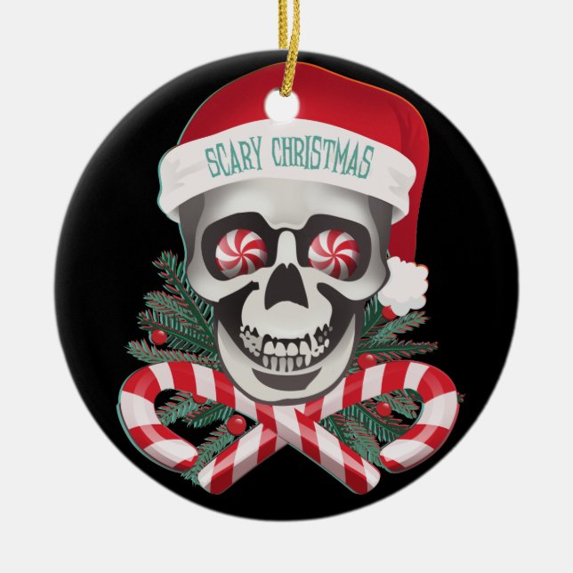 Beängstigendes Weihnachtsfest Sonnenbrille Keramikornament (Vorne)