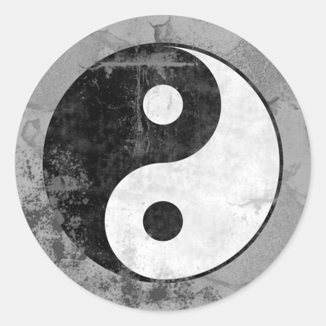 Beängstigendes Yin Yang-Symbol Runder Aufkleber (Vorderseite)