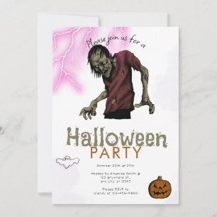 Beängstigendes Zombie Pink Lightning Ghost-Hallowe Einladung