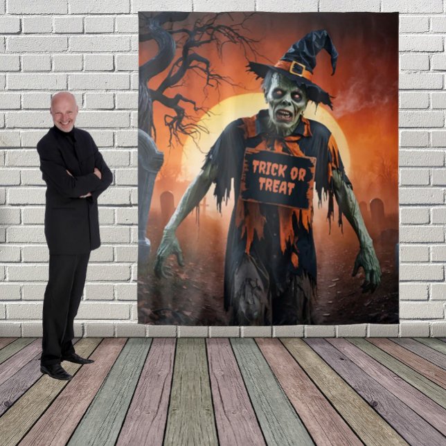 Beängstigendes Zombie zu Friedhofshaupferd Wandteppich (Von Creator hochgeladen)