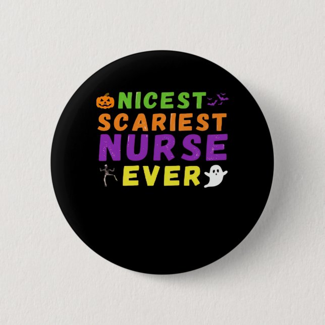Beängstigendste Nurse überhaupt lustig Halloween C Button (Vorderseite)