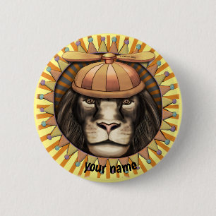 Beanie Lion Button