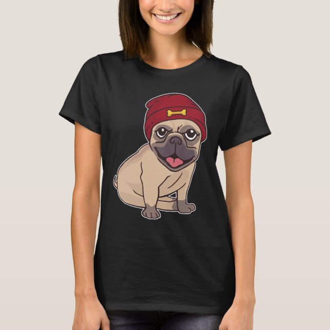 Beanie Pug 459 T-Shirt (Vorderseite)