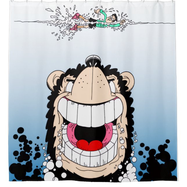 Beano Gnasher Parodie Duschvorhang "Jaws" 🚿 (Vorderseite)