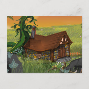 Beanstalk Hütte Cartoon Postkarte