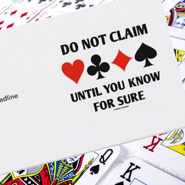 Beantragen Sie nicht, bis Sie sicher Bescheid wiss Visitenkarte (Business card for any bridge player who appreciates sound bridge advice for any bridge partner)