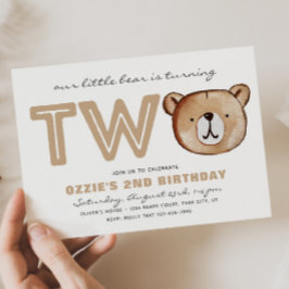 Bear 2. Geburtstag Einladungen | 2. Geburtstag