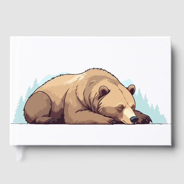 Bear Adorable Süße Tier Schlafen Entspannung Ruhe Gästebuch (Vorderseite)