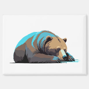 Bear Adorable Süße Tier Schlafen Entspannung Ruhe Magnet