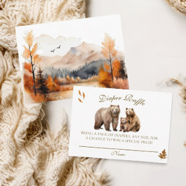 Bear Adventure Fall Mountains Neutrale Babydusche Begleitkarte