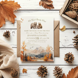 Bear Adventure Fall Mountains Neutrale Babydusche Einladung