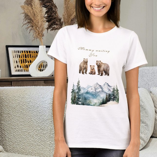 Bear Adventure Snowy Mountains Winter Baby Dusche T-Shirt (Von Creator hochgeladen)