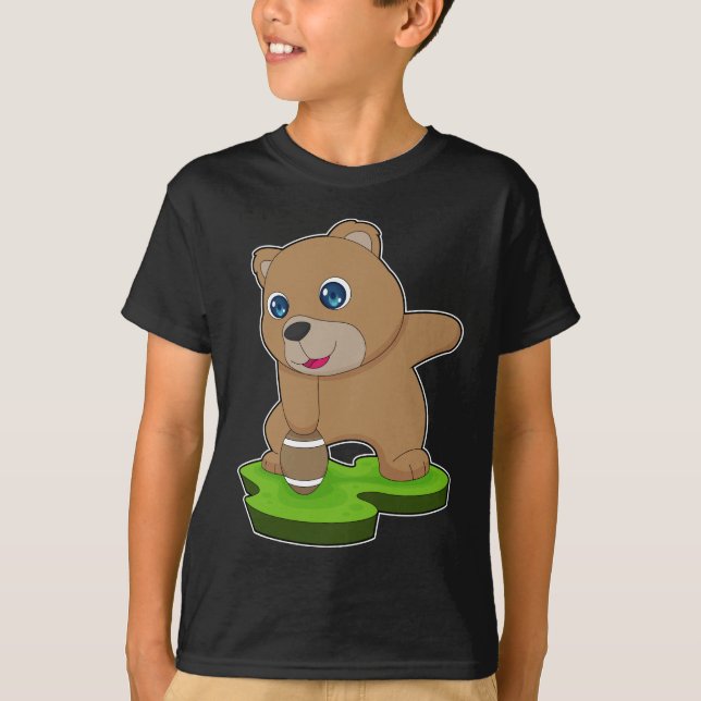 Bear American Football Sports T-Shirt (Vorderseite)