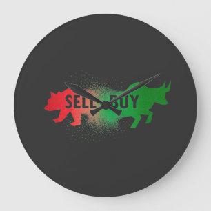 Bear and Bull  Große Wanduhr