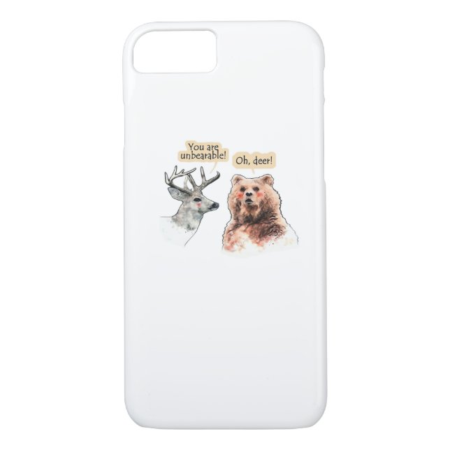 Bear And Deer Conversation Funny Wildlife Design  Case-Mate iPhone Hülle (Rückseite)