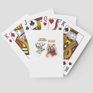 Bear And Deer Conversation Funny Wildlife Design  Spielkarten