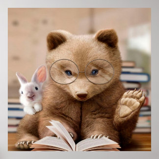 BEAR AND RABBIT|Geschenk für Kaninchenliebhaber Poster