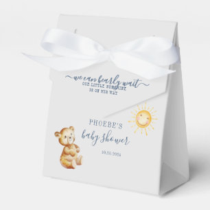 Bear and Sunshine Watercolor Boys Babydusche Geschenkschachtel