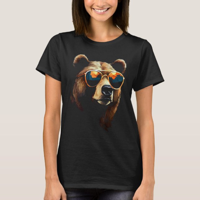 Bear Animal Sunglasses T-Shirt (Vorderseite)