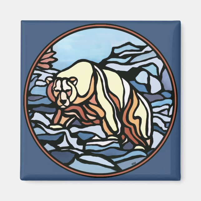 Bear Art Kühlschrankmagnet Wildlife Art Magnete (Vorne)