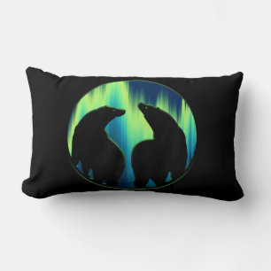 Bear Art Pillow Northern Lights Bears Kissen