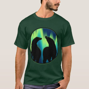 Bear Art Shirt Northern Lights Bären T - Shirt Ges