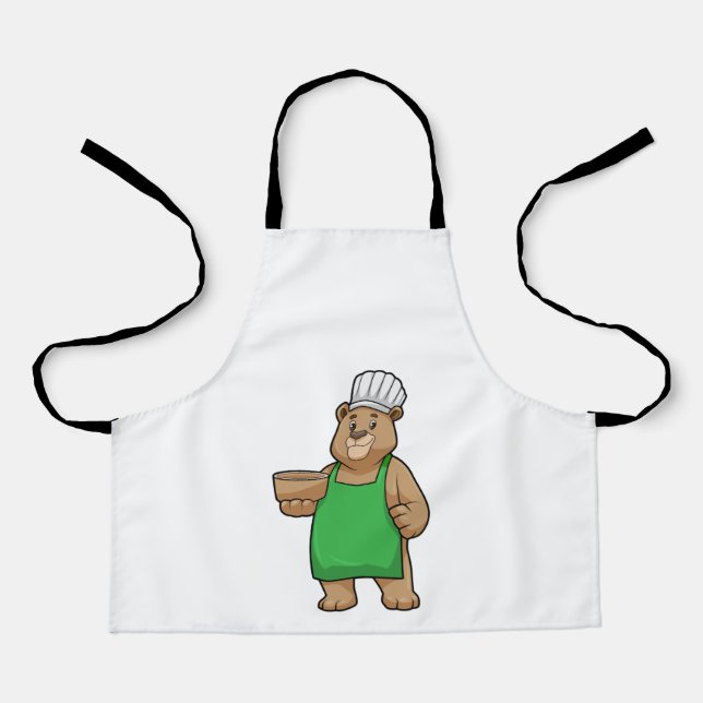 Bear as Cook with Cooking apron & Bowl Schürze (Vorderseite)