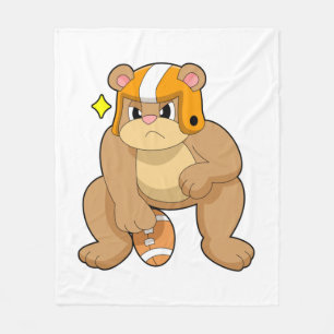 Bear at Football Sports Fleecedecke