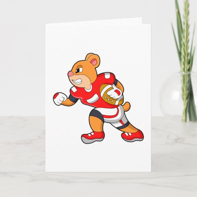 Bear at Football Sports Karte (Vorderseite)