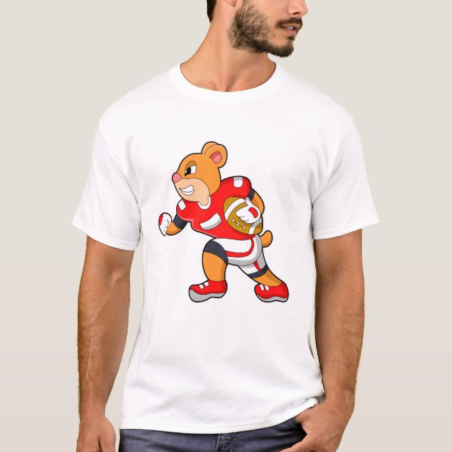 Bear at Football Sports T-Shirt (Vorderseite)