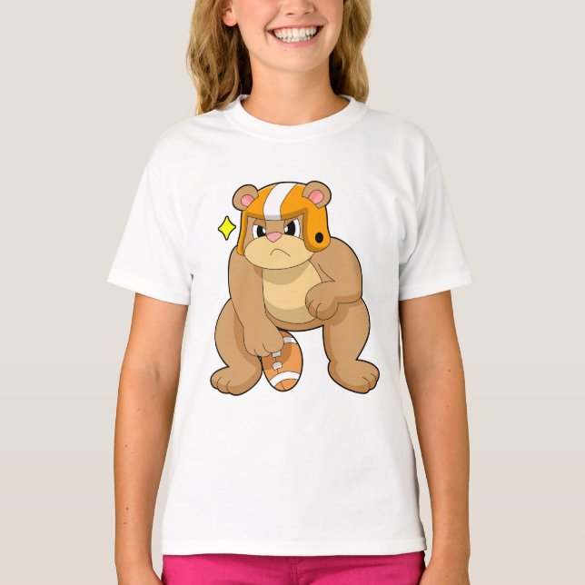 Bear at Football Sports T-Shirt (Vorderseite)