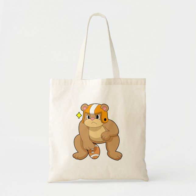 Bear at Football Sports Tragetasche (Vorne)