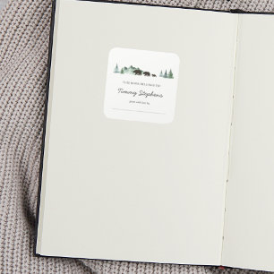 Bear Baby Dusche Buchzeichen Quadratischer Aufkleber