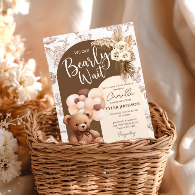 Bear Baby Dusche Einladung Blue Ballon (Von Creator hochgeladen)