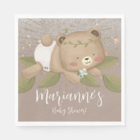 Bear Baby Dusche Glitzer Bohemisch Stars Gold