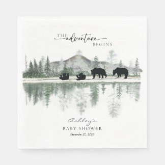 Bear Baby Dusche | Rustikale Berge Serviette