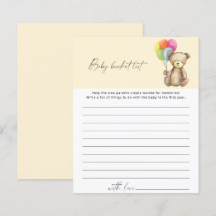 Bear - Baby Eimer List Game