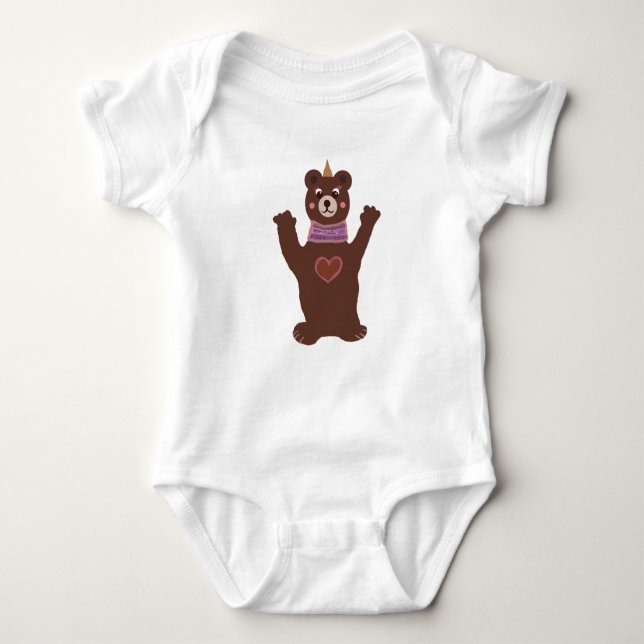 Bear Baby Jersey Bodysuit Strampler (Vorderseite)