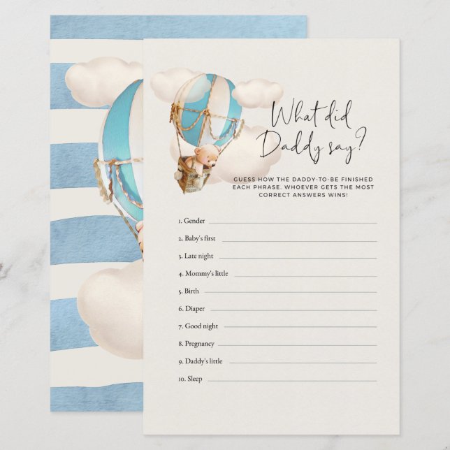 Bear Baby Shooter Game - Was sagte der Vater? (Vorne/Hinten)