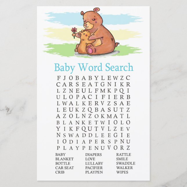 Bear Baby Shooter Word Search Game (Vorderseite)