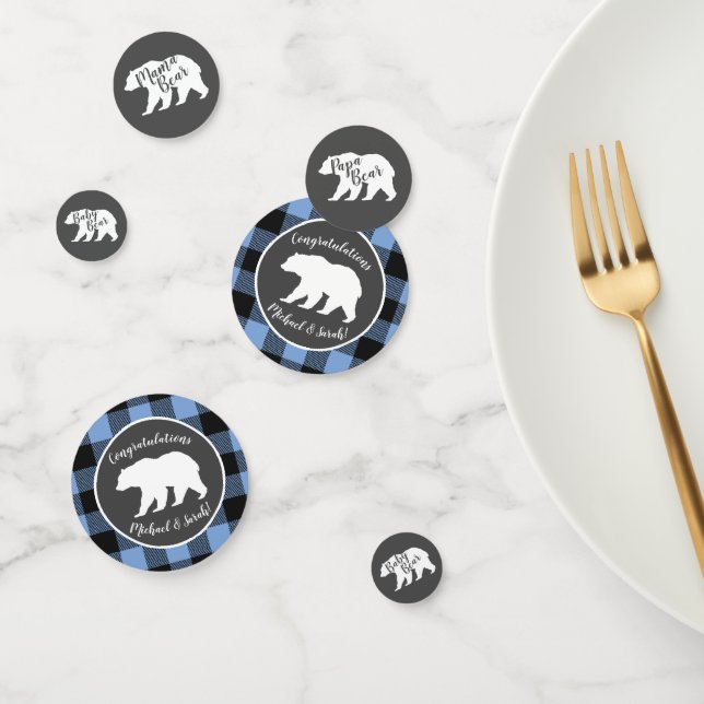 Bear Baby Shower Boy Blue Konfetti (Gruppe)