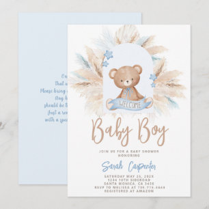 Bear Baby Shower Boy Einladung
