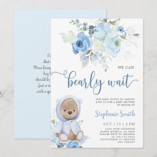 Bear Baby Shower Boy Einladung