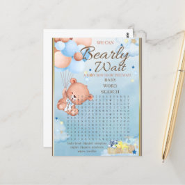 Bear Baby Shower Boy Game Postkarte