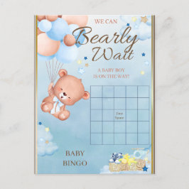 Bear Baby Shower Boy Game Postkarte