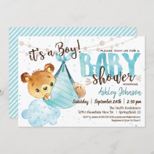 Bear Baby shower Boy, Invitation